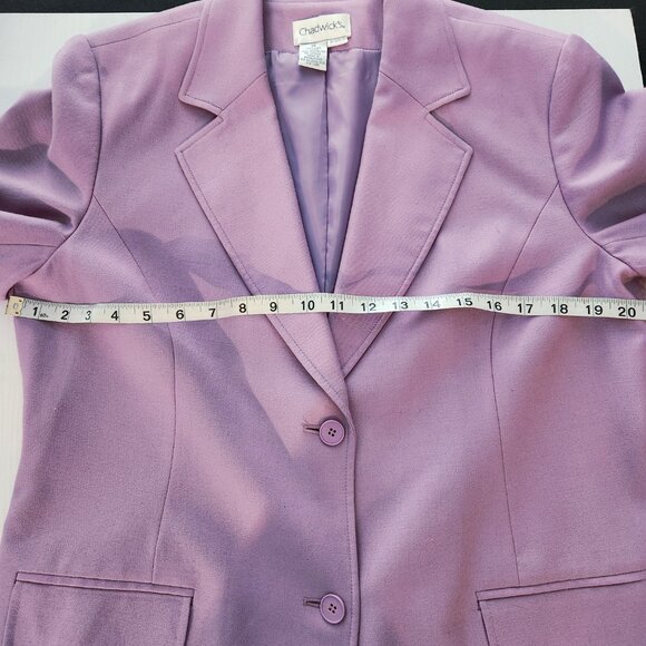 Women's Chadwick's Lavenderish Lined Wool Blazer Size 14 Vintage - Picture 7 of 11